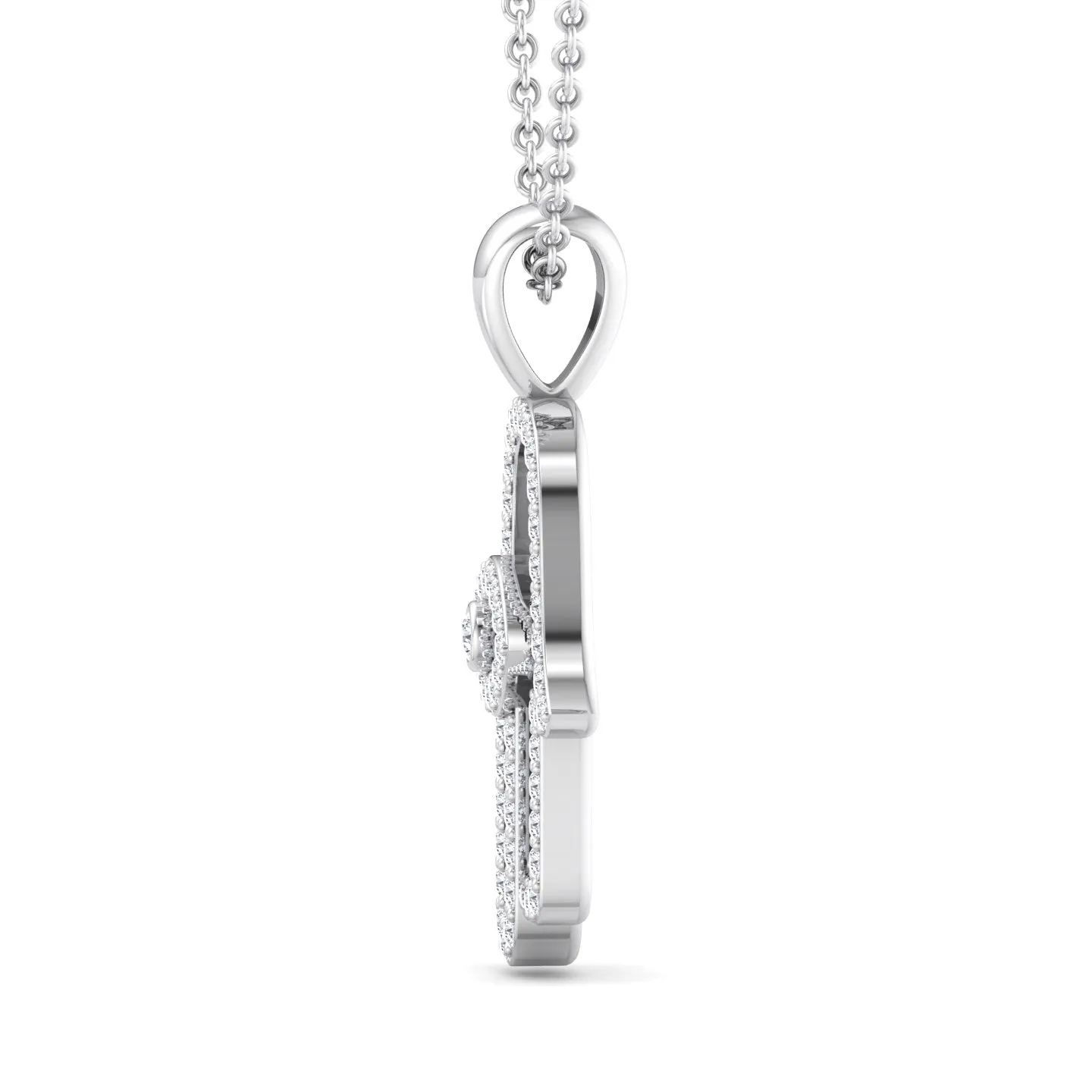 1.20CT Natural Diamond Hamsa Pendant Necklace