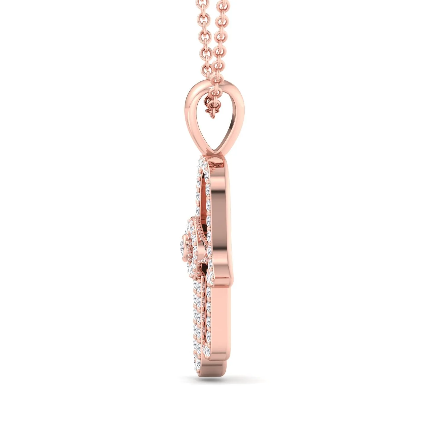 1.20CT Natural Diamond Hamsa Pendant Necklace