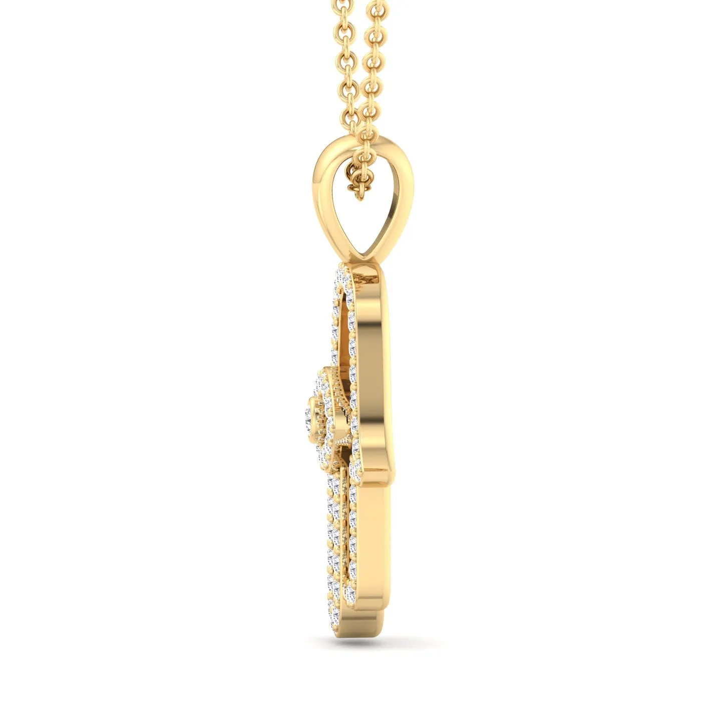 1.20CT Natural Diamond Hamsa Pendant Necklace