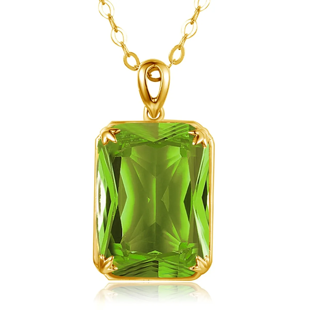 14K Gold Silver Pendant with Yellow Gemstone