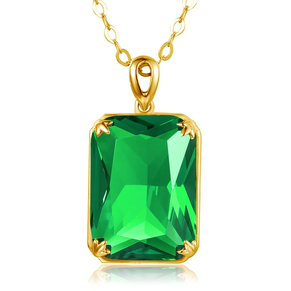 14K Gold Silver Pendant with Yellow Gemstone