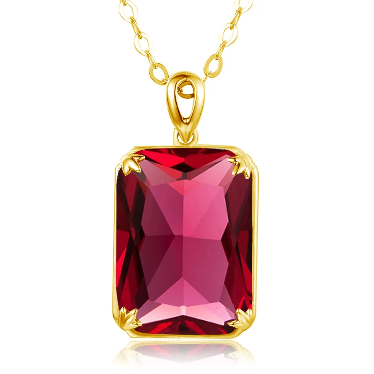 14K Gold Silver Pendant with Yellow Gemstone