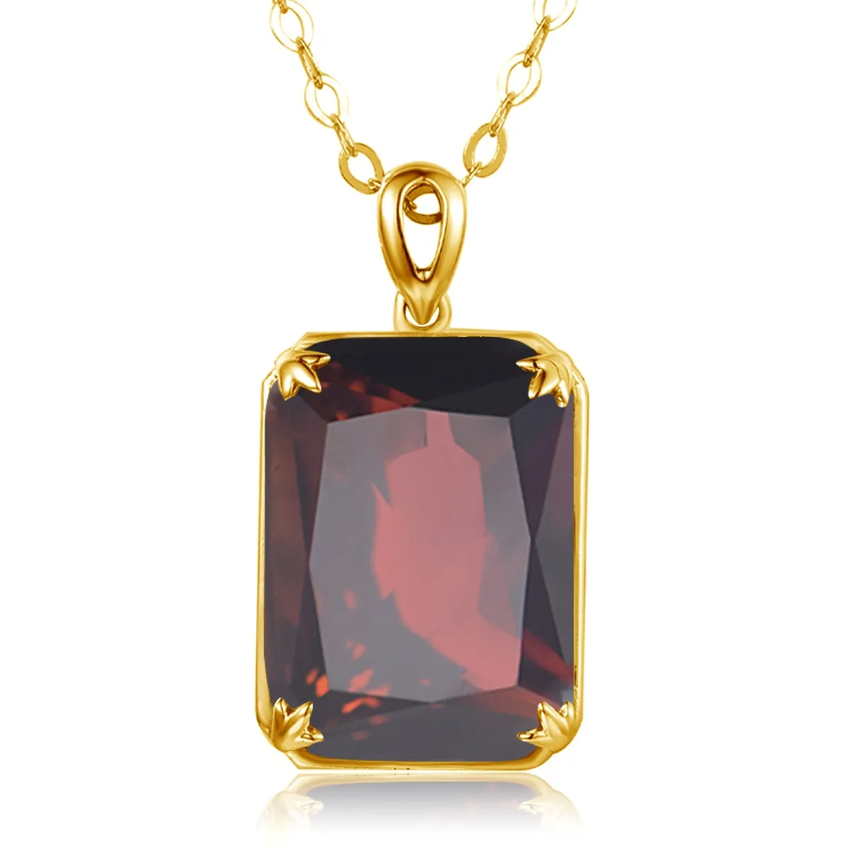 14K Gold Silver Pendant with Yellow Gemstone