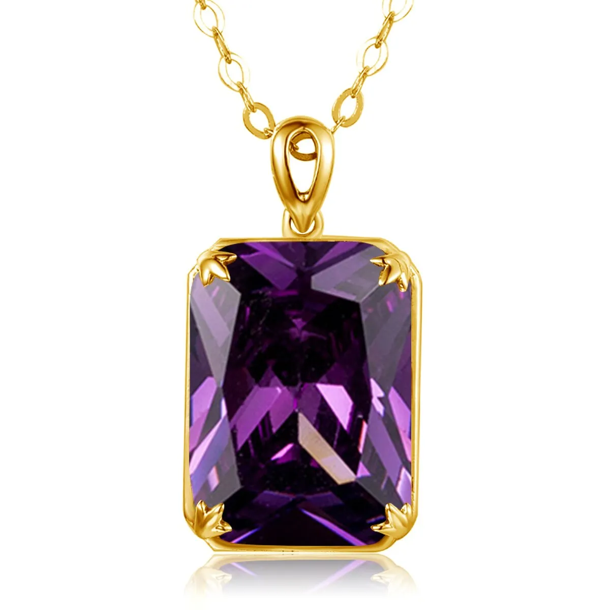 14K Gold Silver Pendant with Yellow Gemstone