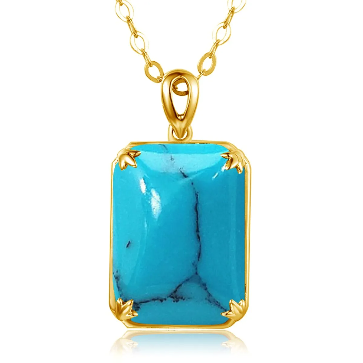 14K Gold Silver Pendant with Yellow Gemstone