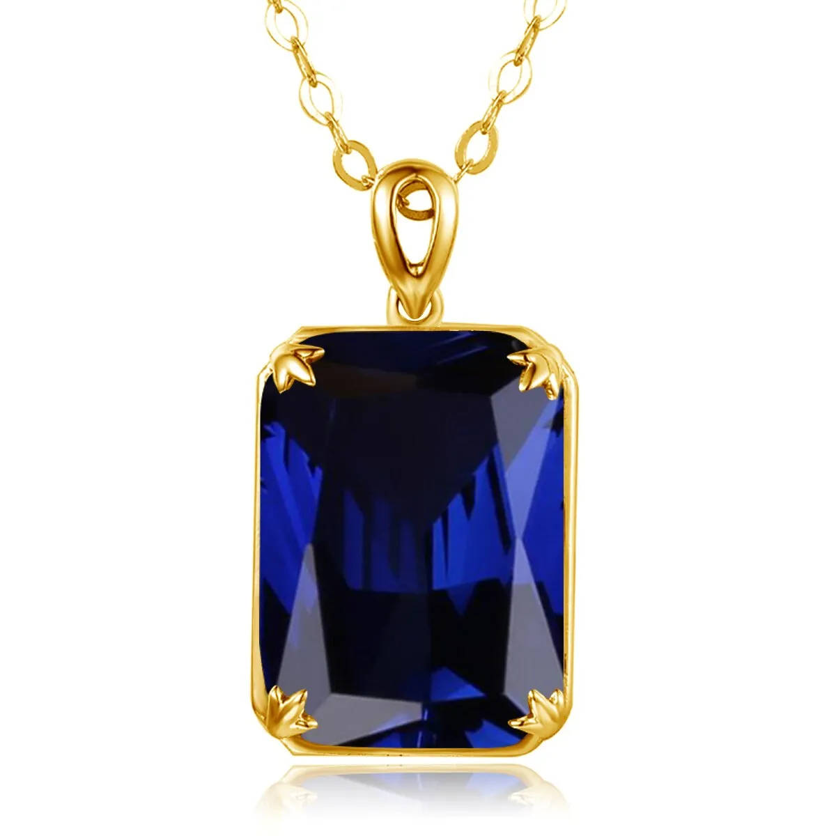 14K Gold Silver Pendant with Yellow Gemstone