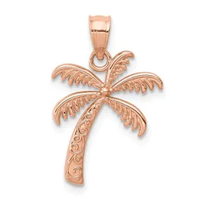 14k Rose Gold Palm Tree Pendant Charm