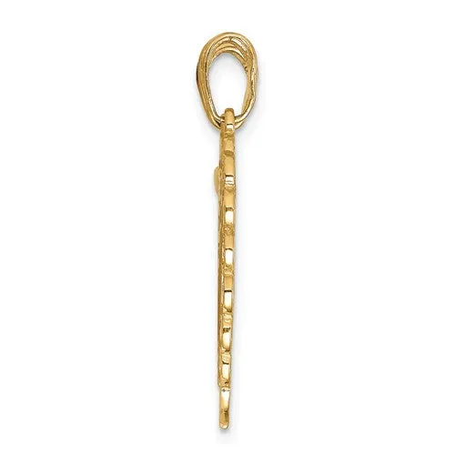 14k Yellow Gold Heart Mizpah Reversible 2 Piece Pendant Charm