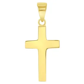 14k Yellow Gold Mini Classic Plain Religious Cross Pendant