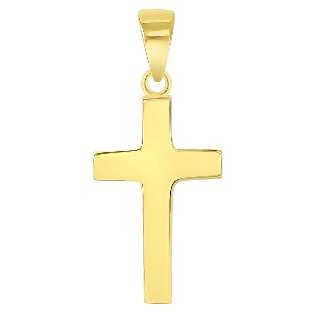 14k Yellow Gold Mini Classic Plain Religious Cross Pendant