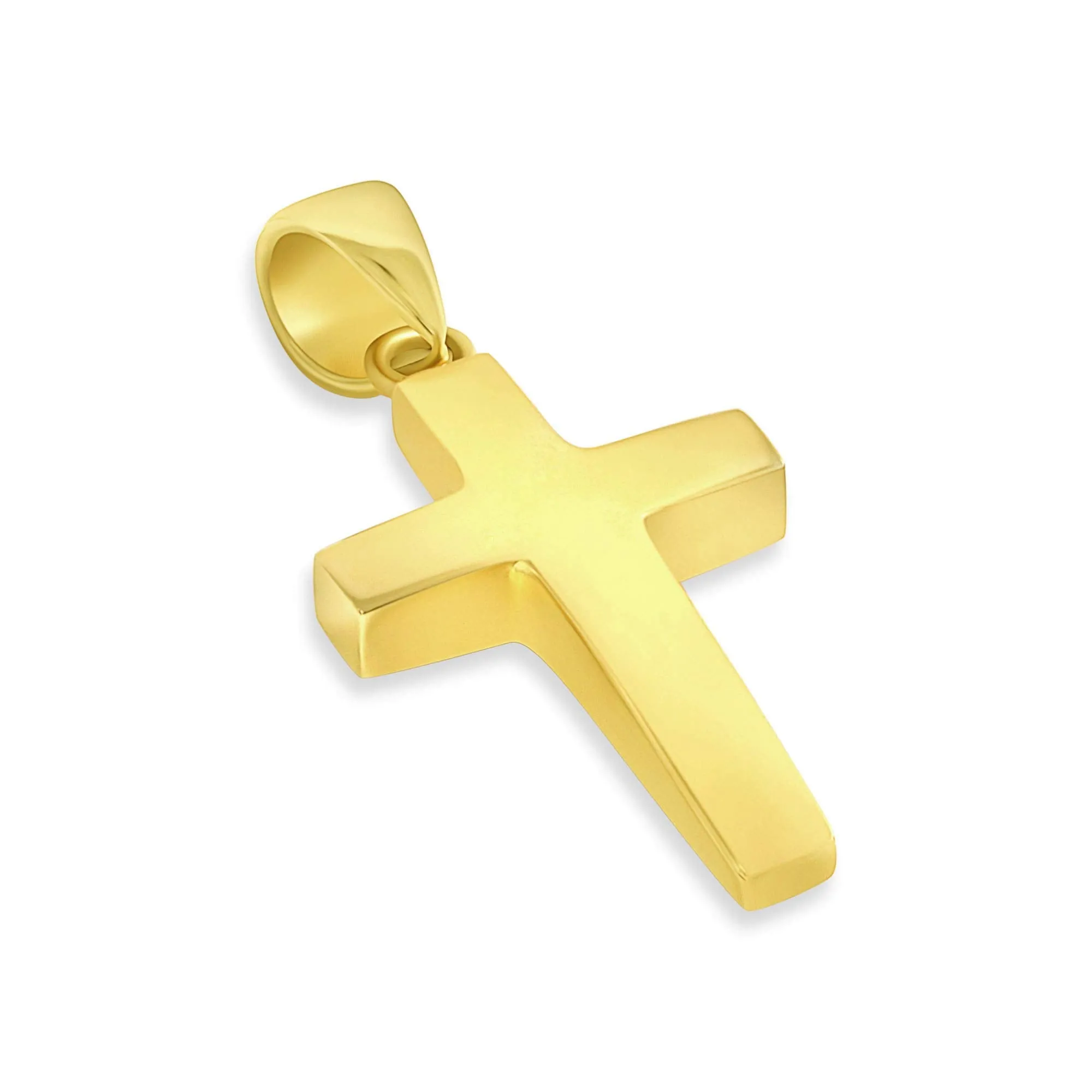 14k Yellow Gold Mini Classic Plain Religious Cross Pendant
