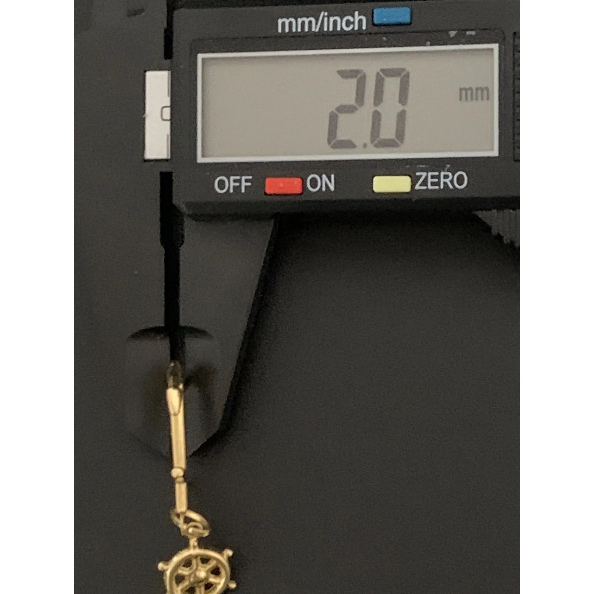 18K Gold Pendant Anchor Ship Wheel Pendant 1.25 grams