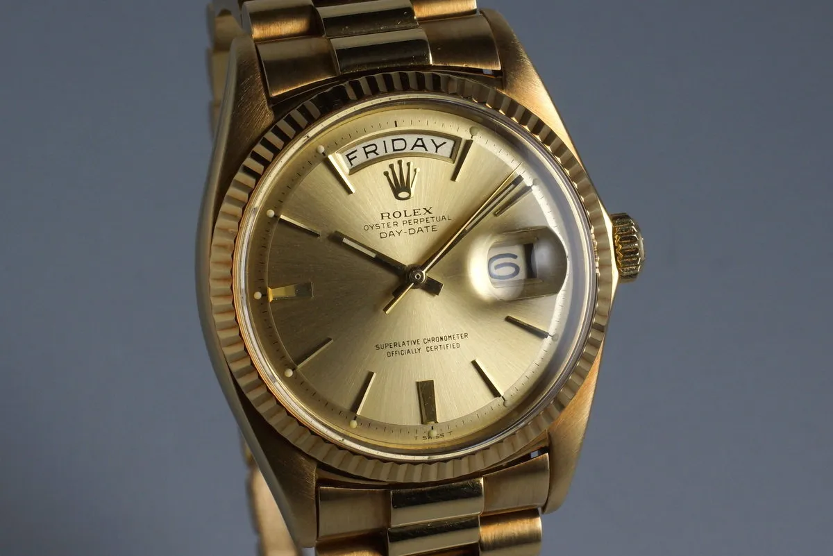 1968 Rolex YG Day-Date 1803 Champagne Dial