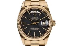 1977 Rolex 18K Day-Date Black Dial