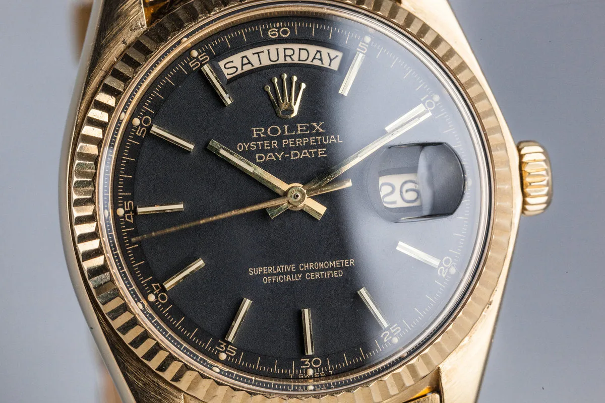 1977 Rolex 18K Day-Date Black Dial