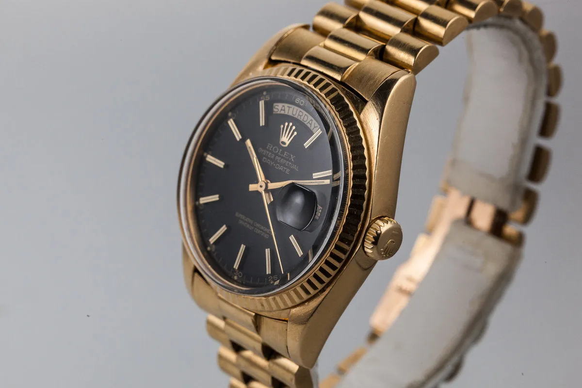 1977 Rolex 18K Day-Date Black Dial