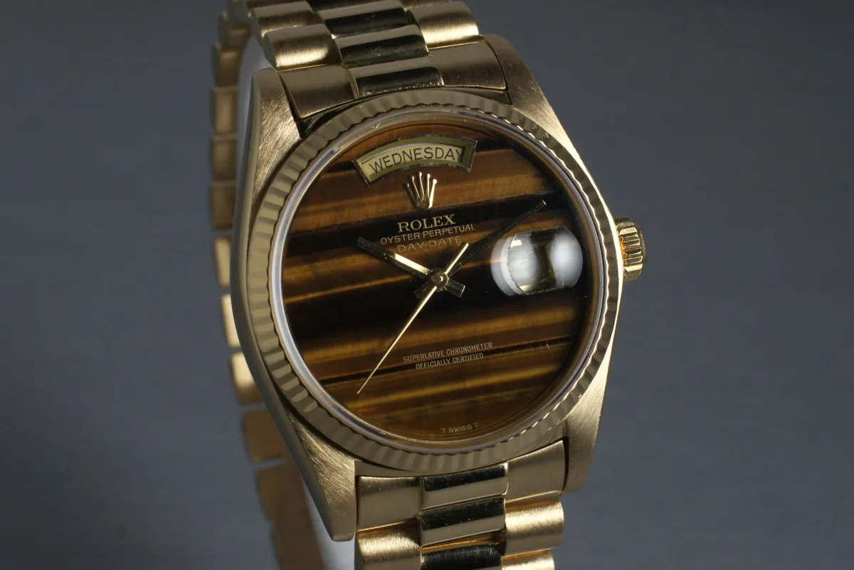 1979 Rolex YG Day-Date 18038 with Tiger Eye Dial