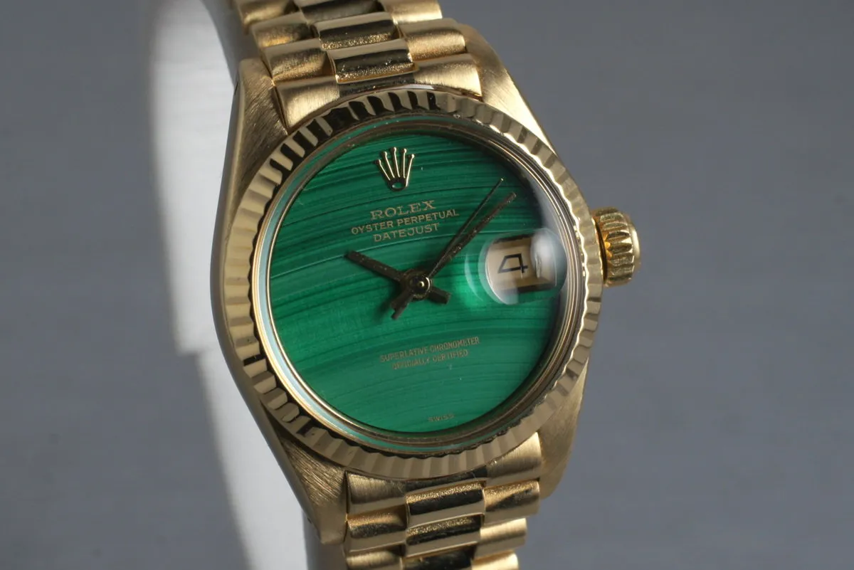 1980 Rolex Ladies Datejust 6917 with Malachite Dial