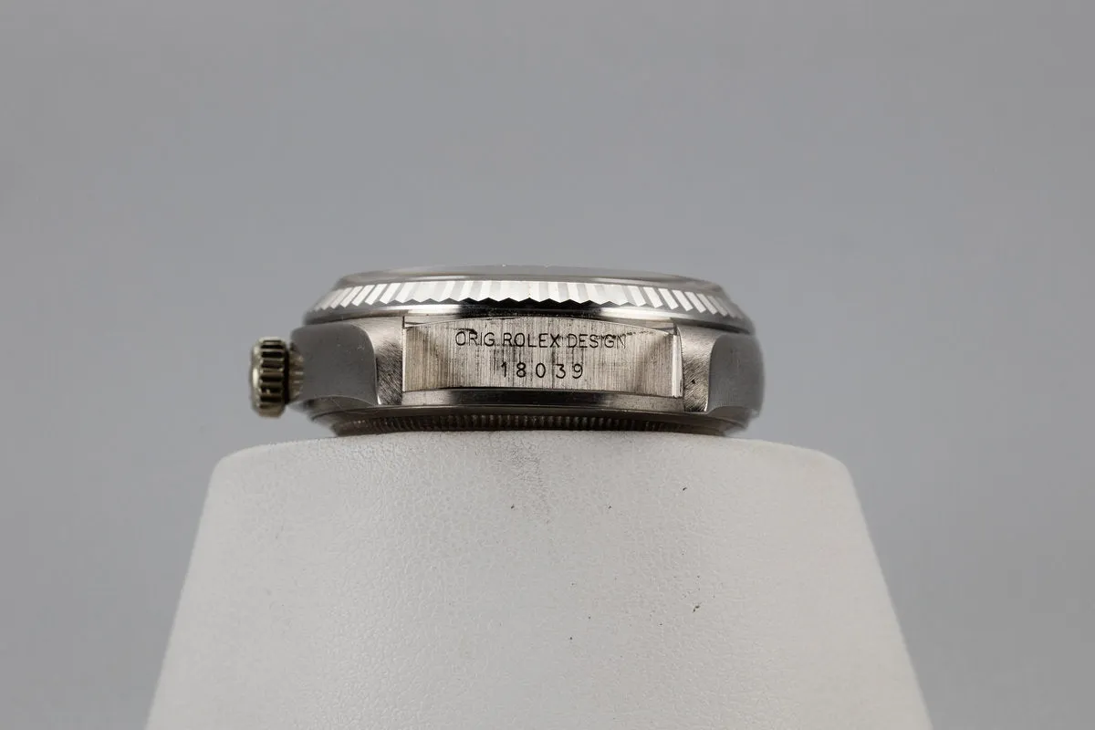 1981 Rolex 18K White Gold Day-Date 18039 with Black Diamond Dial