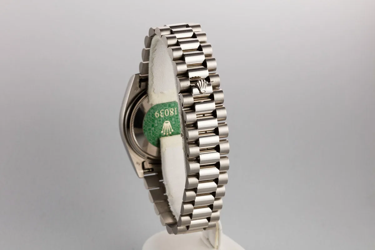 1982 Rolex 18K WG Day-Date 18039 with Silver Dial