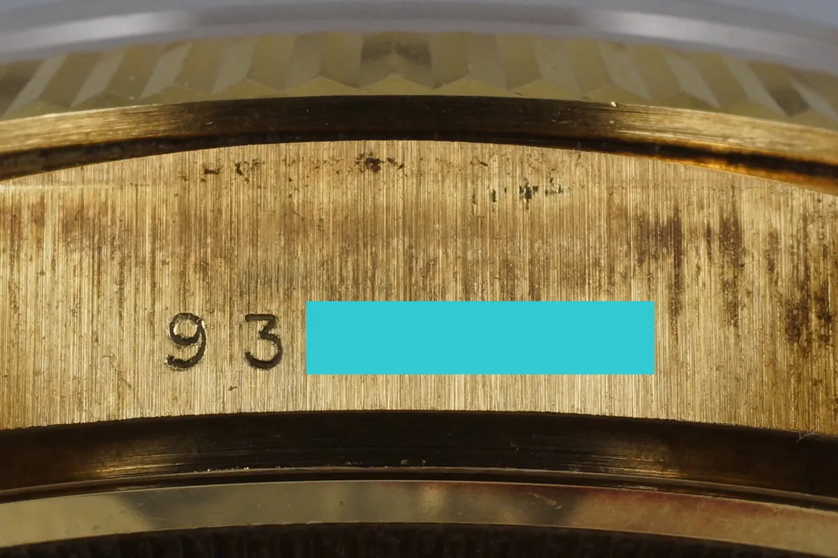 1982 Rolex YG Day Date 18038 Factory Diamond Vignette Dial with Box and Papers