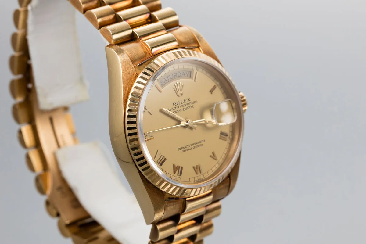 1986 Rolex Day-Date 18038 with Box and Papers