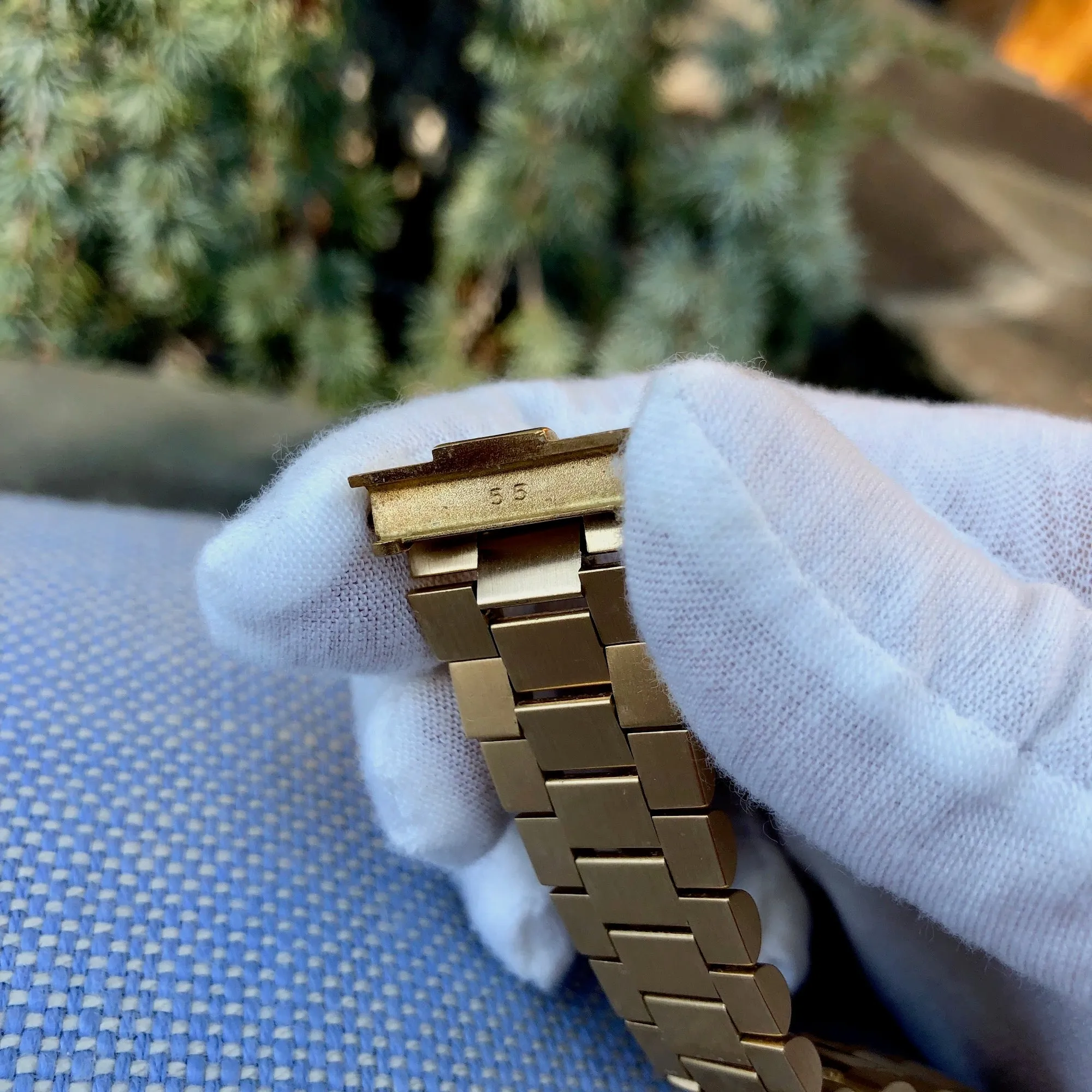 1986 Rolex President 18038 Day Date 18K Yellow Gold Champagne Stick Wristwatch
