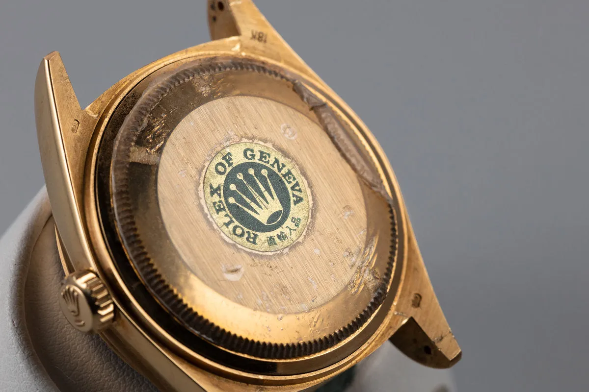 1987 Rolex 18K Day-Date 18038 with Red Diamond Vignette Dial