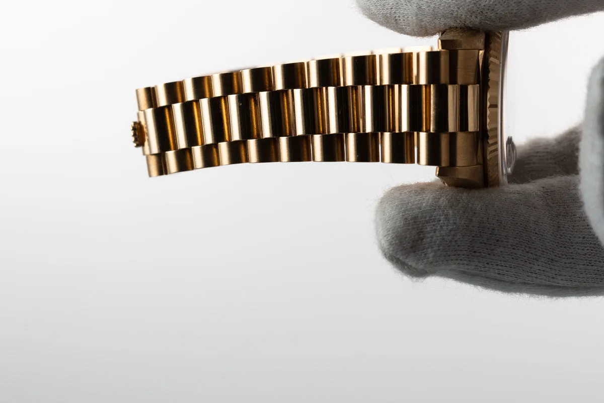 1987 Rolex 18K Day-Date 18038 with Red Diamond Vignette Dial