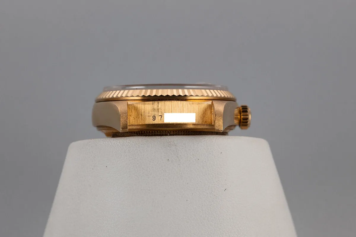 1987 Rolex 18K Day-Date 18038 with Red Diamond Vignette Dial