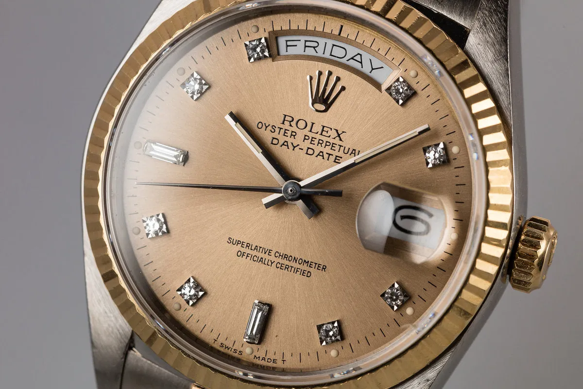 1987 Rolex Tridor Day-Date 18039B with Champagne Diamond Dial