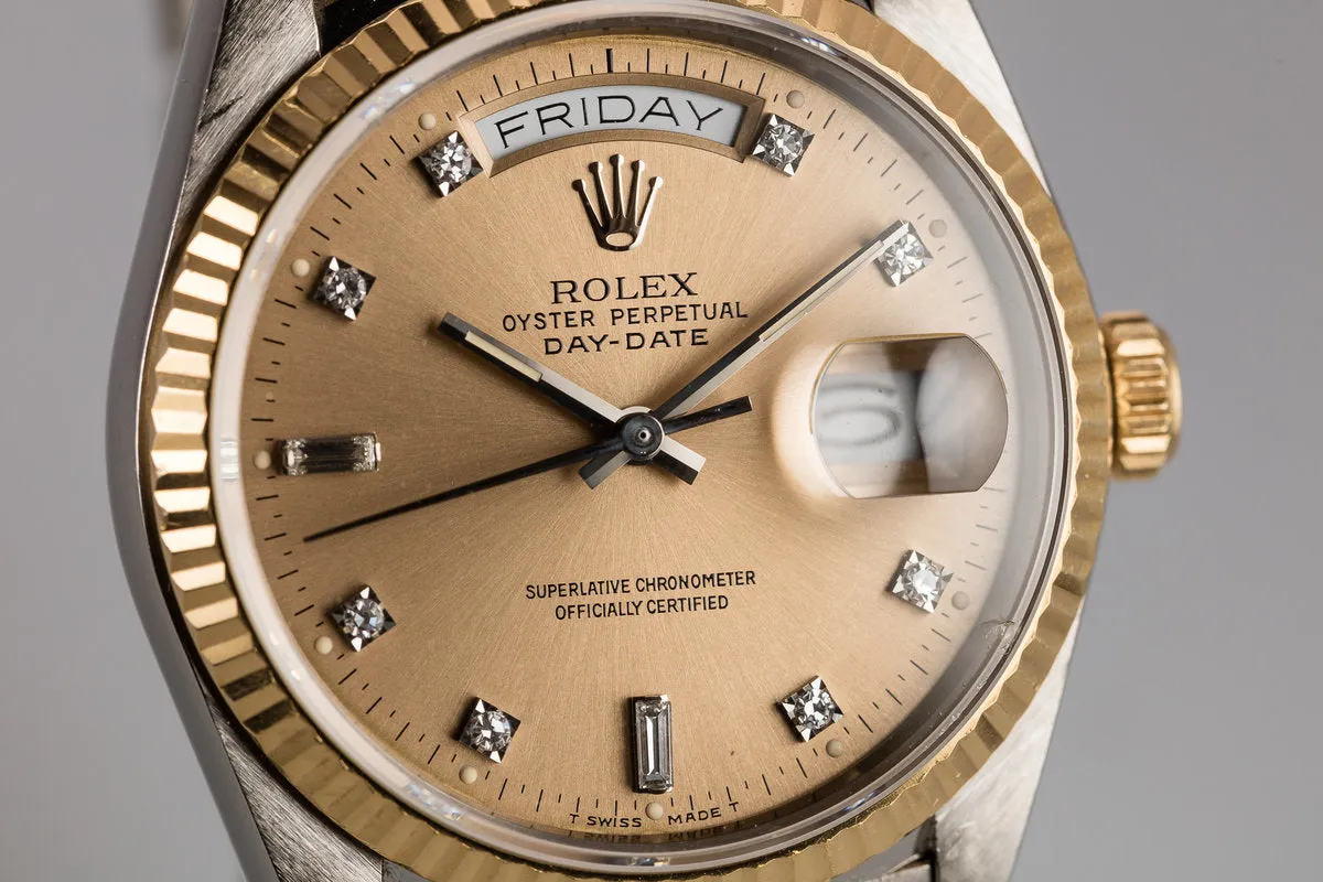 1987 Rolex Tridor Day-Date 18039B with Champagne Diamond Dial