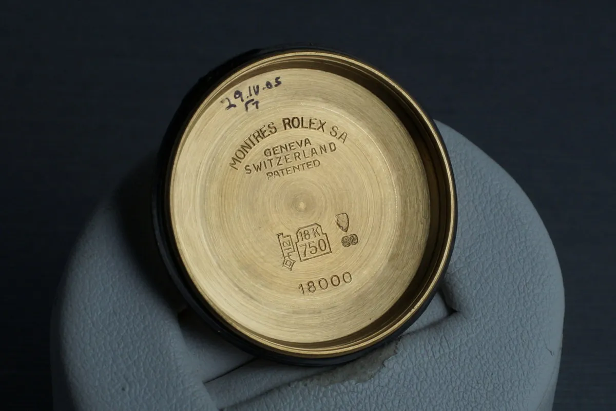 1987 Rolex YG Day-Date 18038 with Blue Roman Numeral Dial