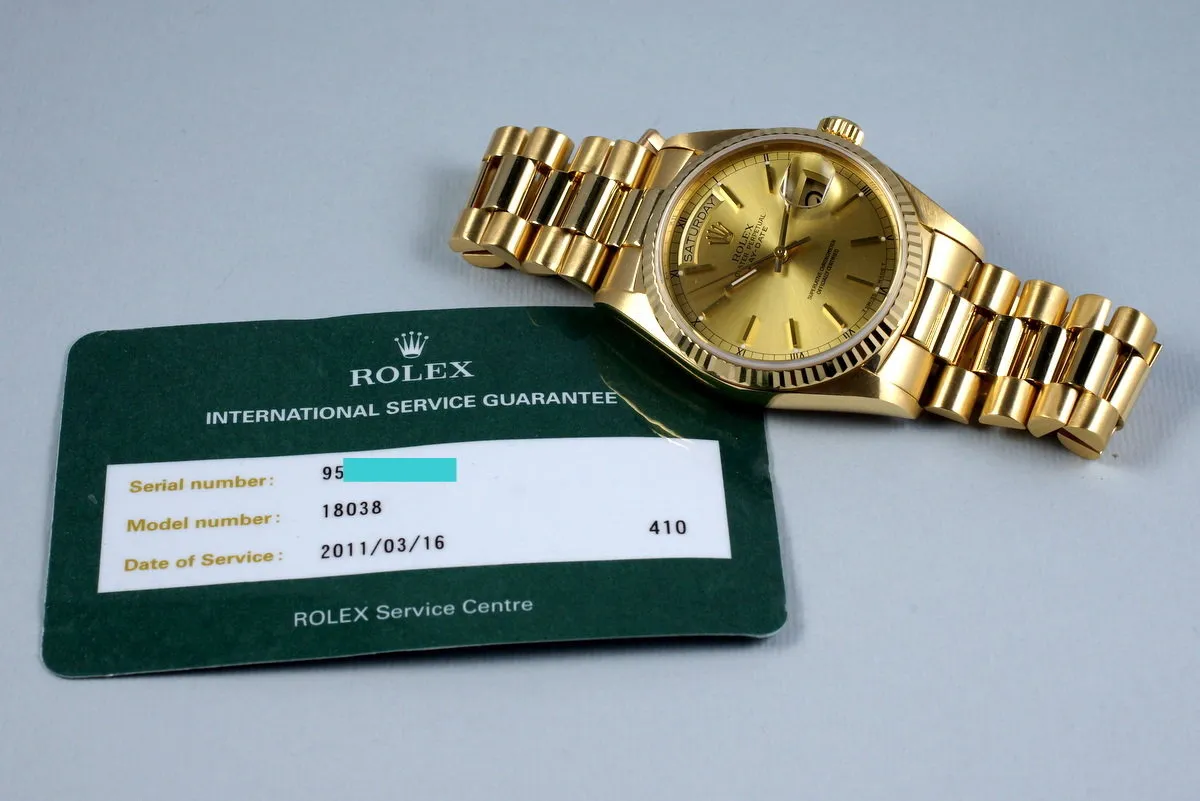 1987 YG Day-Date 18038 with RSC Papers