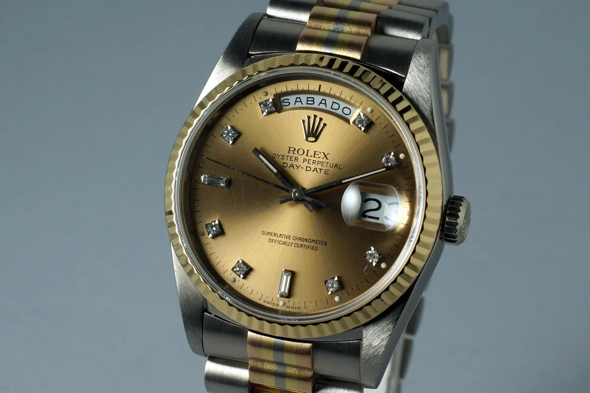 1989 Rolex Day-Date 18239B TRIDOR with Factory Diamond Dial