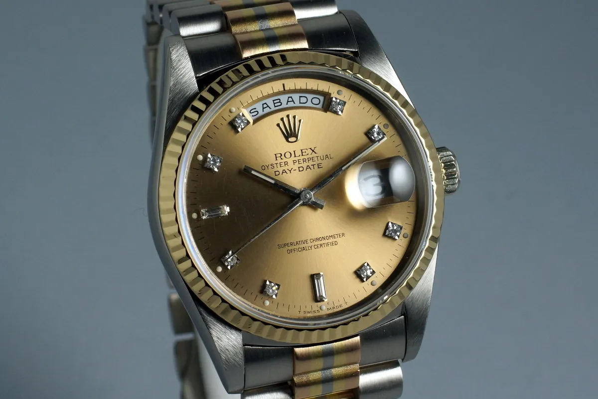 1989 Rolex Day-Date 18239B TRIDOR with Factory Diamond Dial