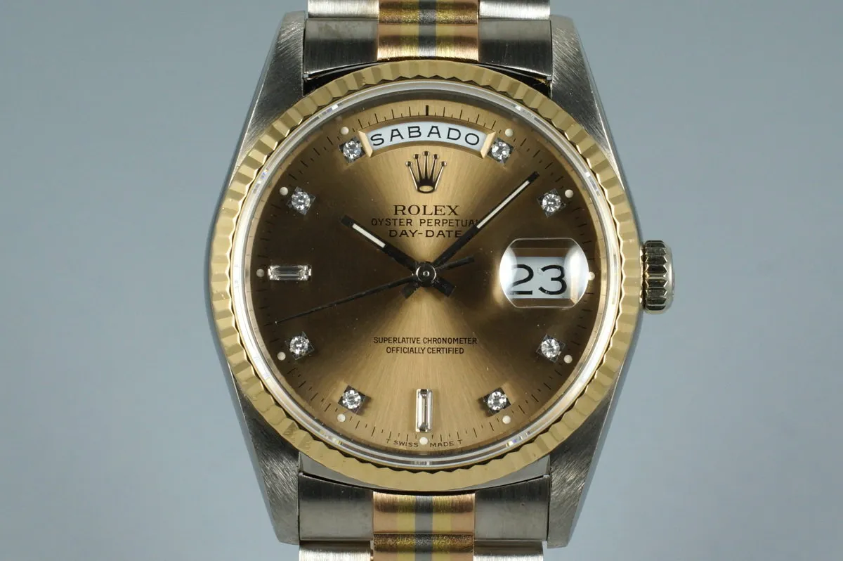 1989 Rolex Day-Date 18239B TRIDOR with Factory Diamond Dial