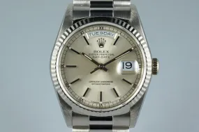 1990 Rolex WG Day-Date Ref: 18239 with White Roman Dial