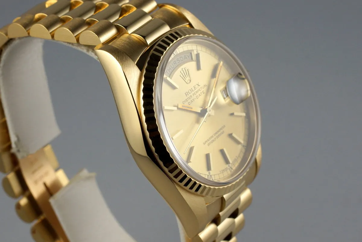 1991 Rolex YG Day-Date 18238 Champagne Dial