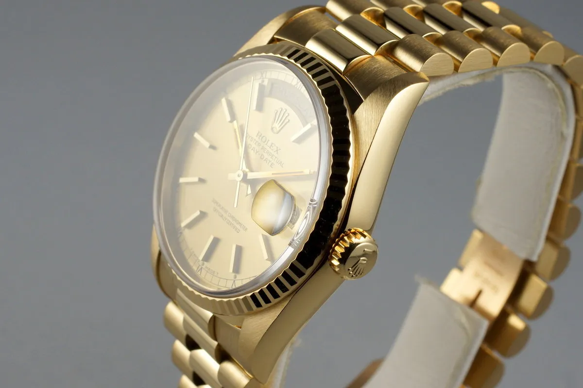 1991 Rolex YG Day-Date 18238 Champagne Dial