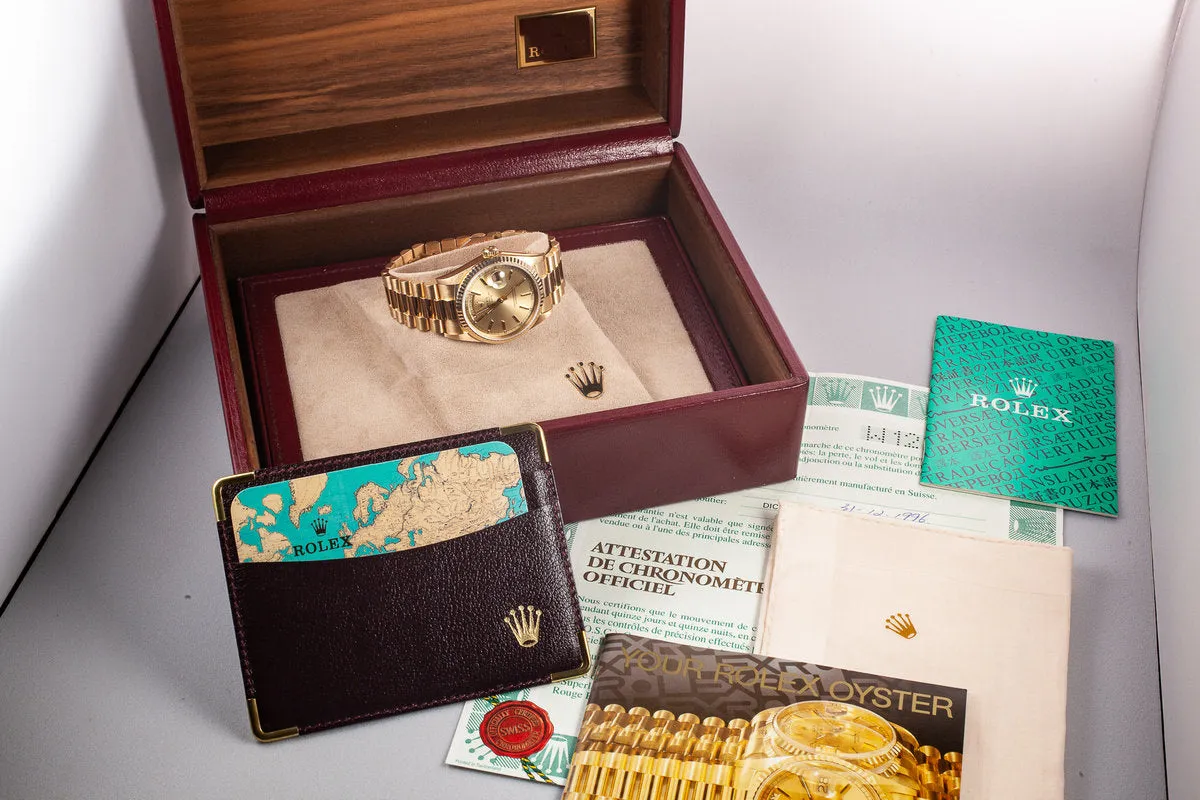 1995 Rolex 18K YG Day-Date 18238 Champagne Dial with Box and Papers