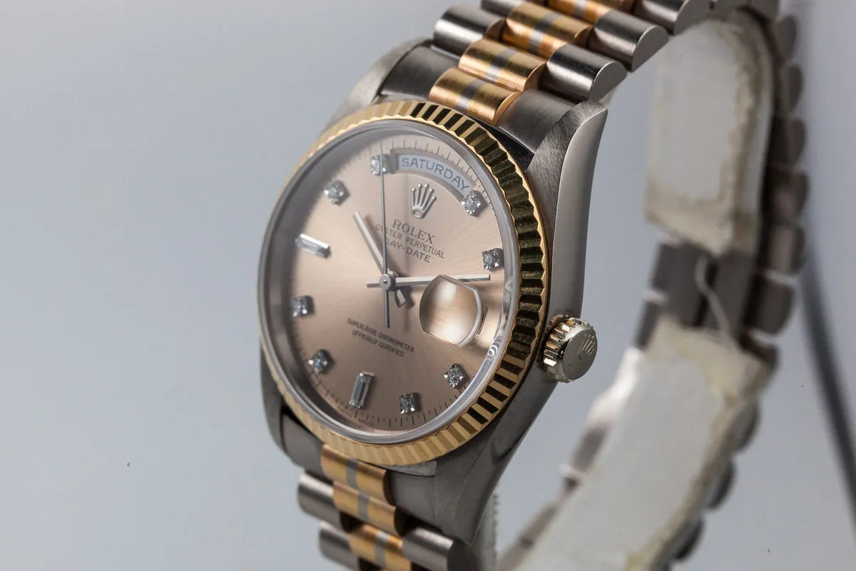 1995 Rolex Two Tone Day-Date 18239B with Diamond Dial and Tridor President Bracelet
