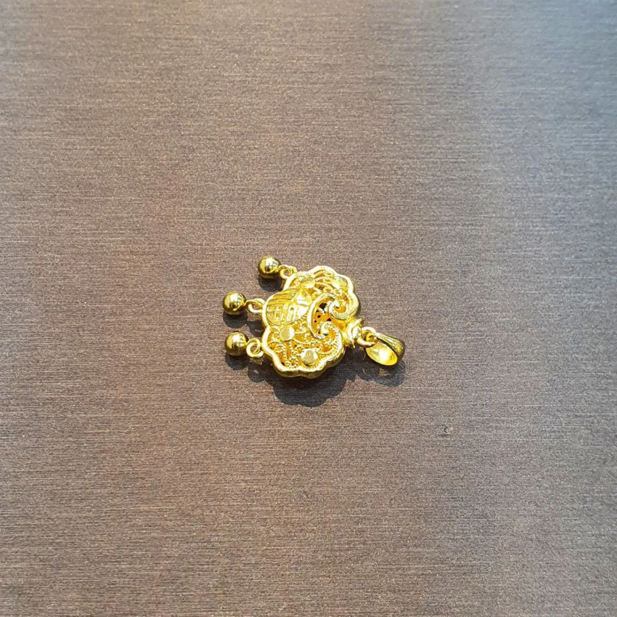 22k / 916 Gold Baby Lock with Dangling Ball Pendant by Best Gold Shop