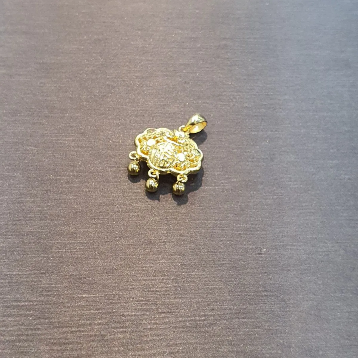 22k / 916 Gold Baby Lock with Dangling Ball Pendant by Best Gold Shop