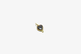 24k Gold Hematite   Diamond Heart Pendant