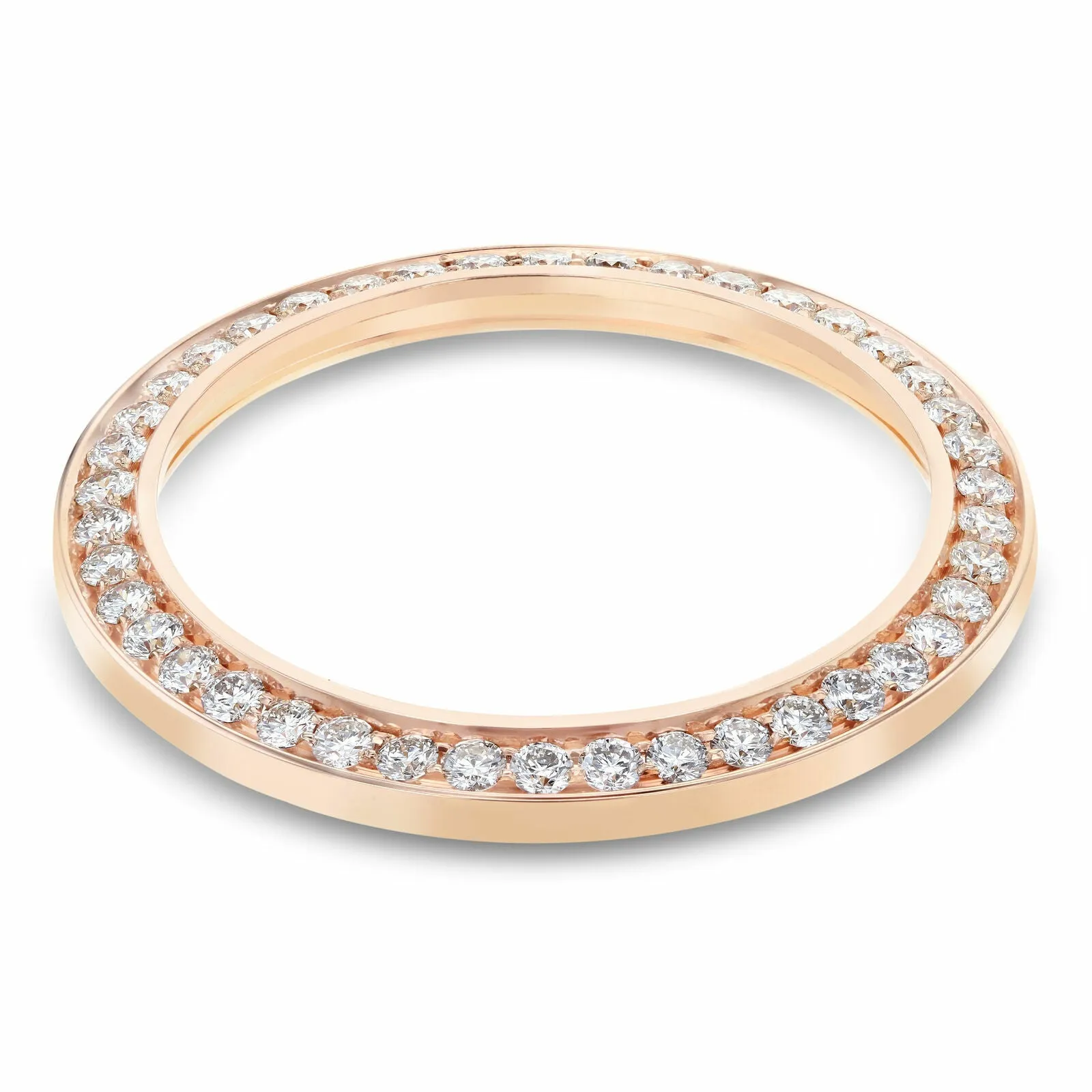 3CT PAVE BEAD SET DIAMOND BEZEL FOR ROLEX DATEJUST 41MM 126301, 126331 18K ROSE