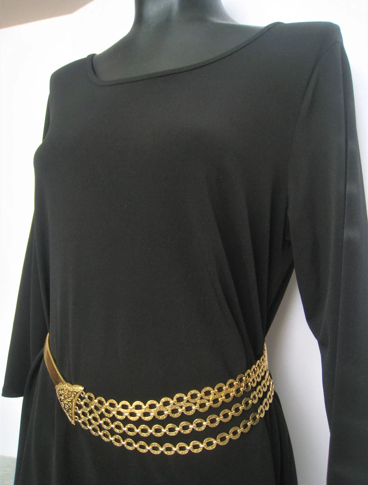 90s Glam Golden Chain Bling Belt