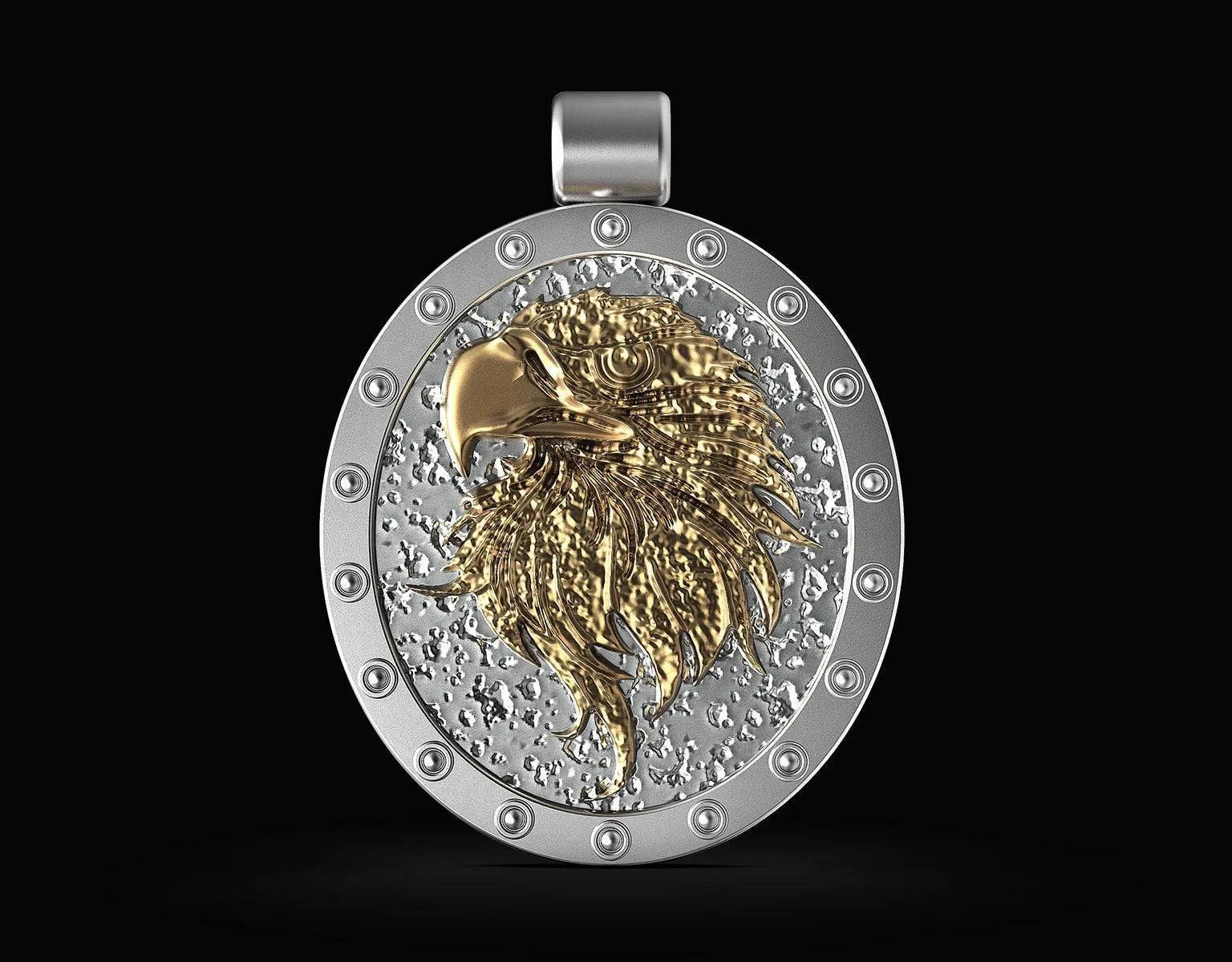 Aero Eagle Pendant *10k/14k/18k White, Yellow, Rose, Green Gold, Gold Plated & Silver* Bird Bald Eagle Animal Wing Pet Charm Necklace Gift