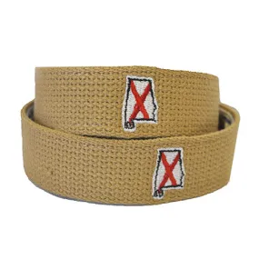 Alabama Traditional Embroidered Belt Khaki