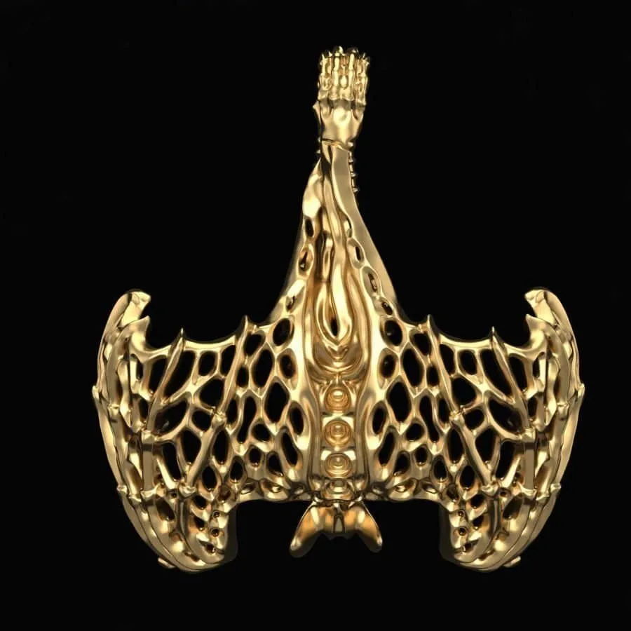 Amdis Demon Pendant *10k/14k/18k White, Yellow, Rose, Green Gold, Gold Plated & Silver* Vampire Bat Punk Gothic Fantasy Myth Charm Necklace